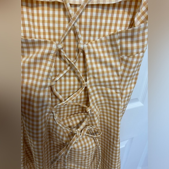 GARAGE Gingham yellow mini dress - Size S - Picture 7 of 7